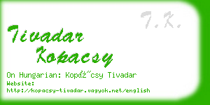 tivadar kopacsy business card